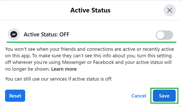 Hide Active Status on Facebook