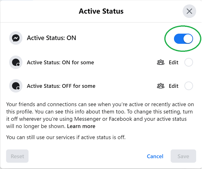 Hide Active Status on Facebook