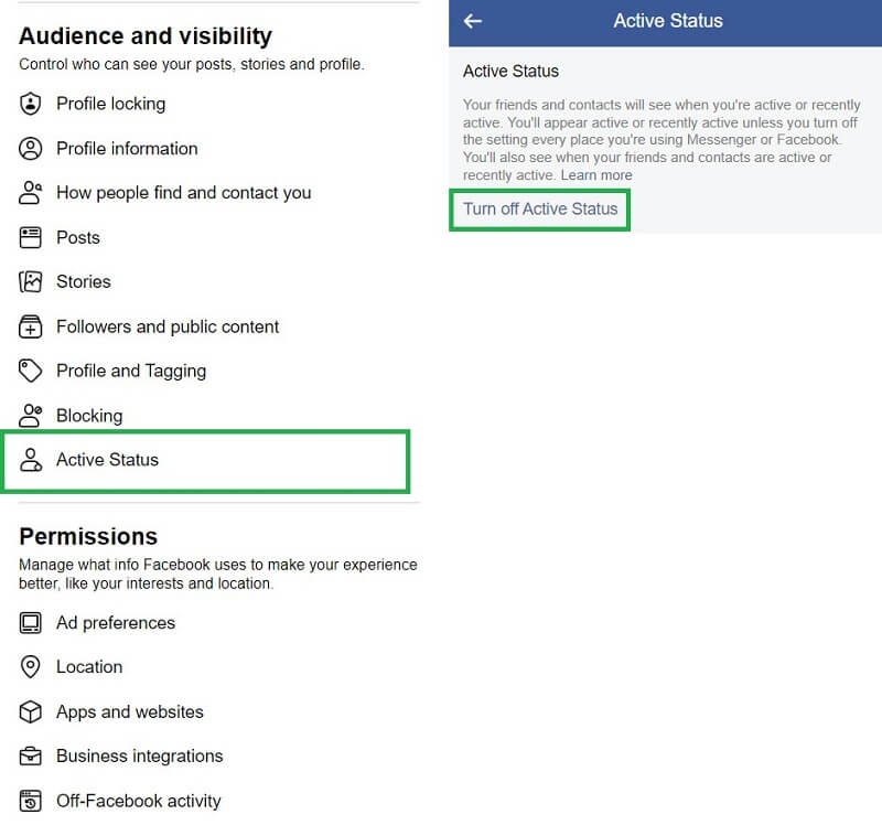 Hide Active Status on Facebook