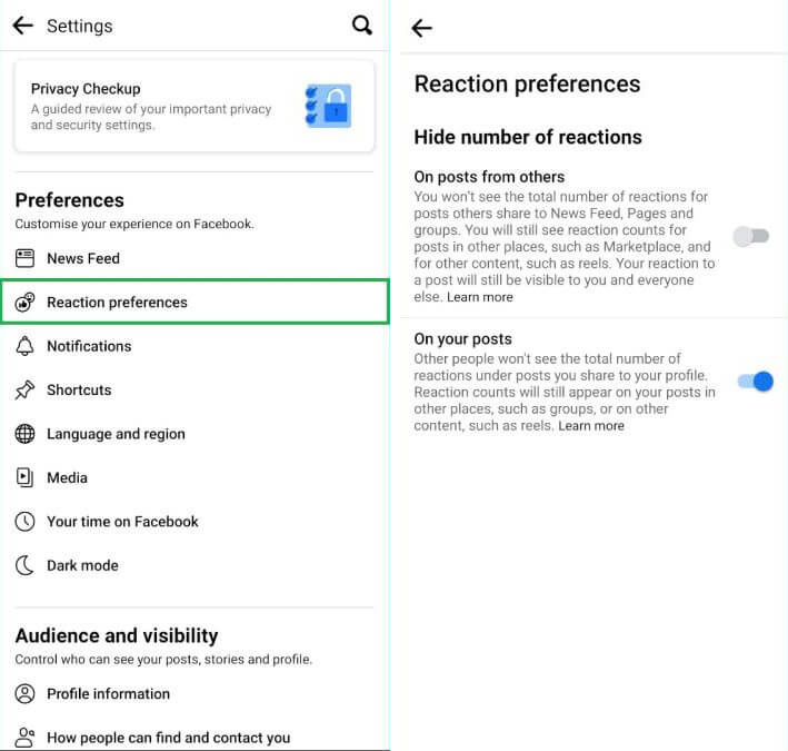 Hide Likes and Reaction Counts On Facebook